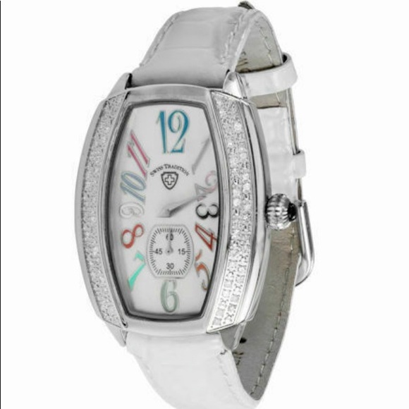 Swiss Tradition Tonneau Accented Leather Watch - Picture 3 of 6